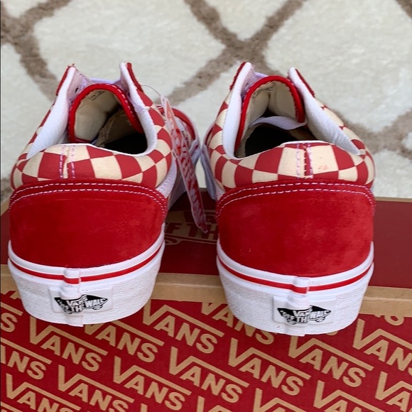 VANS OLD SKOOL PRIMARY CHECK Rng Red/White WMNS - Picture 8 of 16